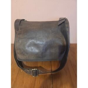 Gianni Conti Italian Leather Crossbody Messenger Laptop Bag Brown